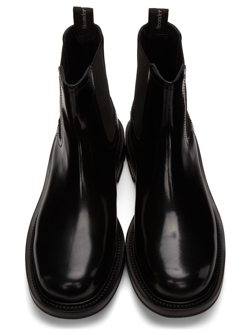 Black Leather Chelsea Boots 5