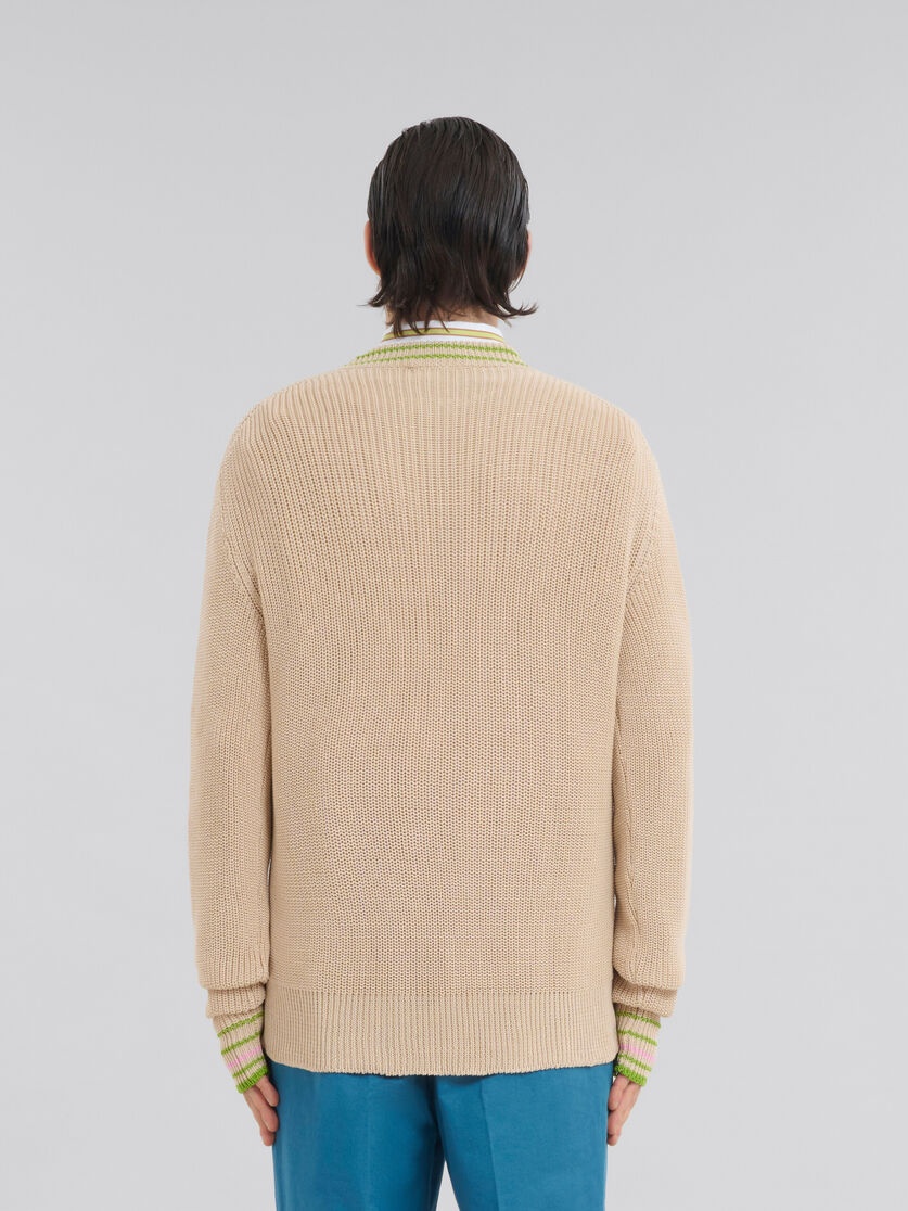 BEIGE COTTON JUMPER WITH MARNI PATCHES - 3