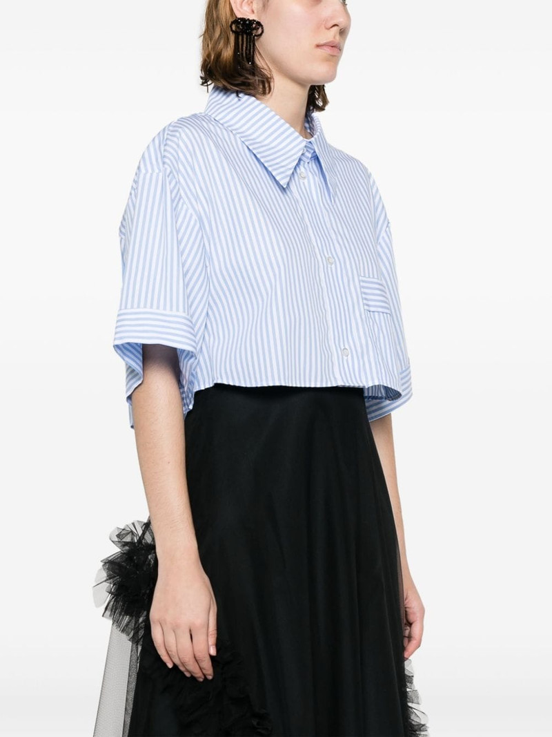 striped cropped organic-cotton shirt 3