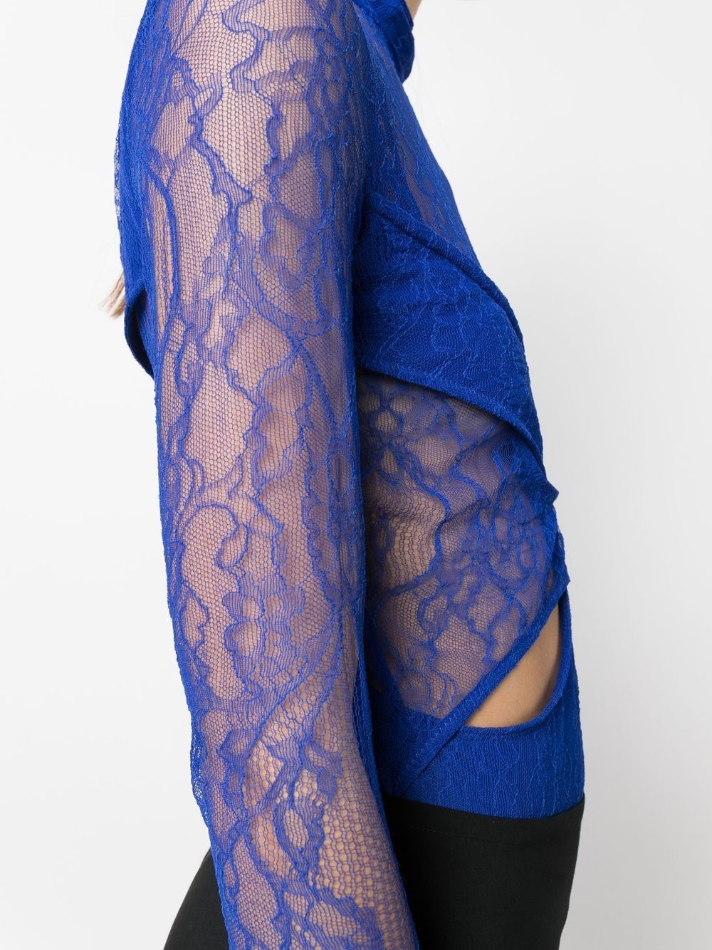sheer lace masked bodysuit - 5