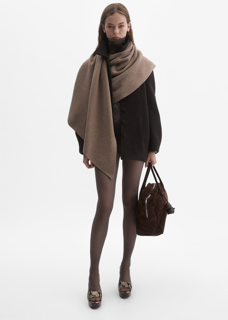 MAGDA BUTRYM Cashmere jacket with collar in brown outlook