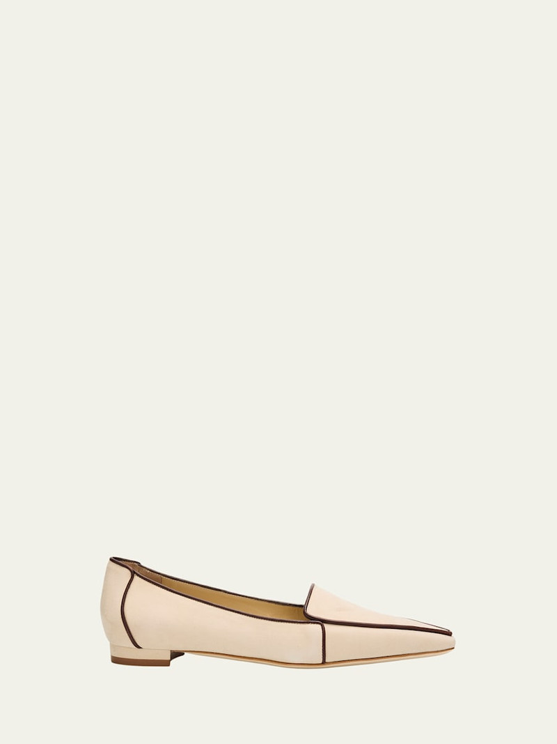 Uriola Contrast Piping Suede Loafers 1