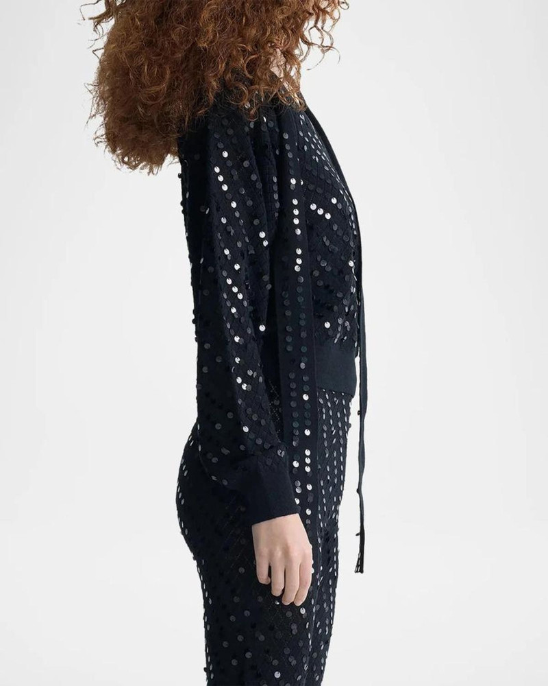 Tristan Sequin Pointelle Knit Sweater 5