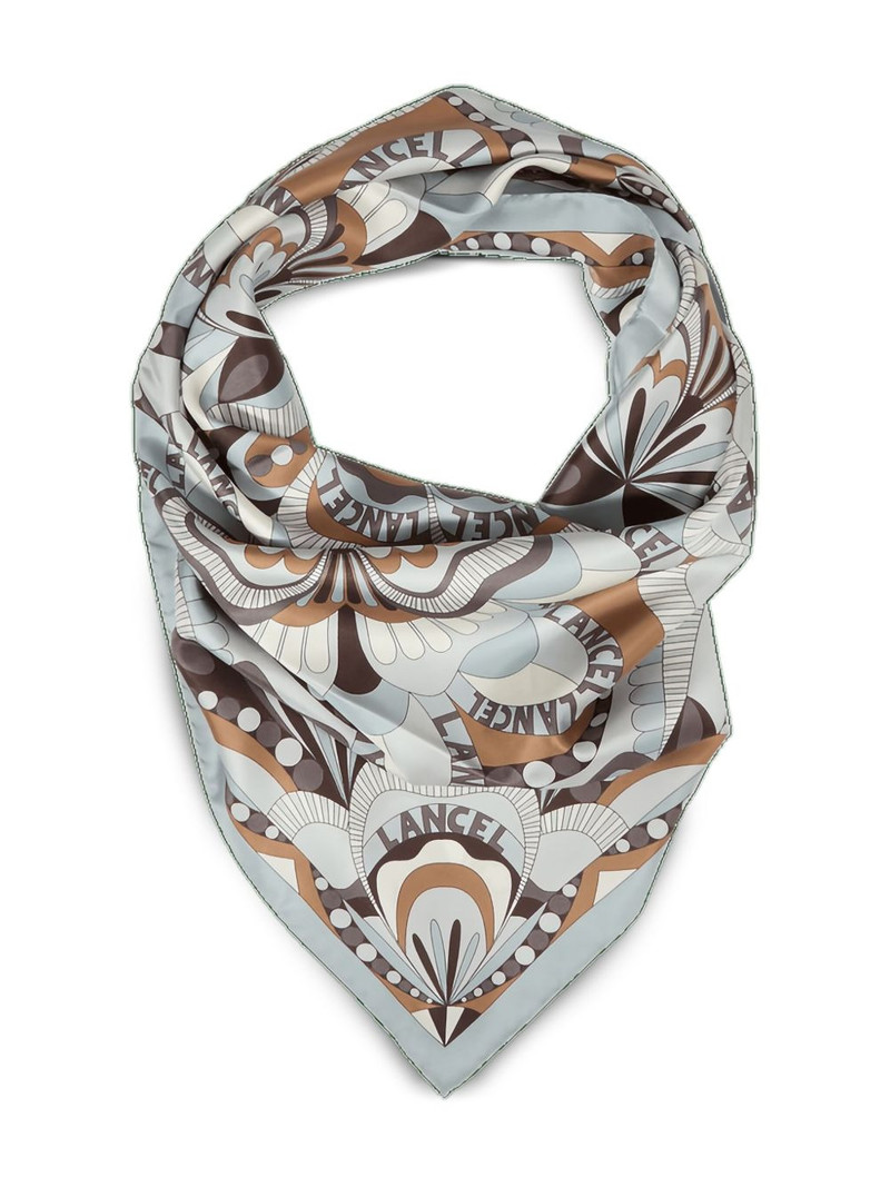 LANCEL floral-motif silk scarf outlook
