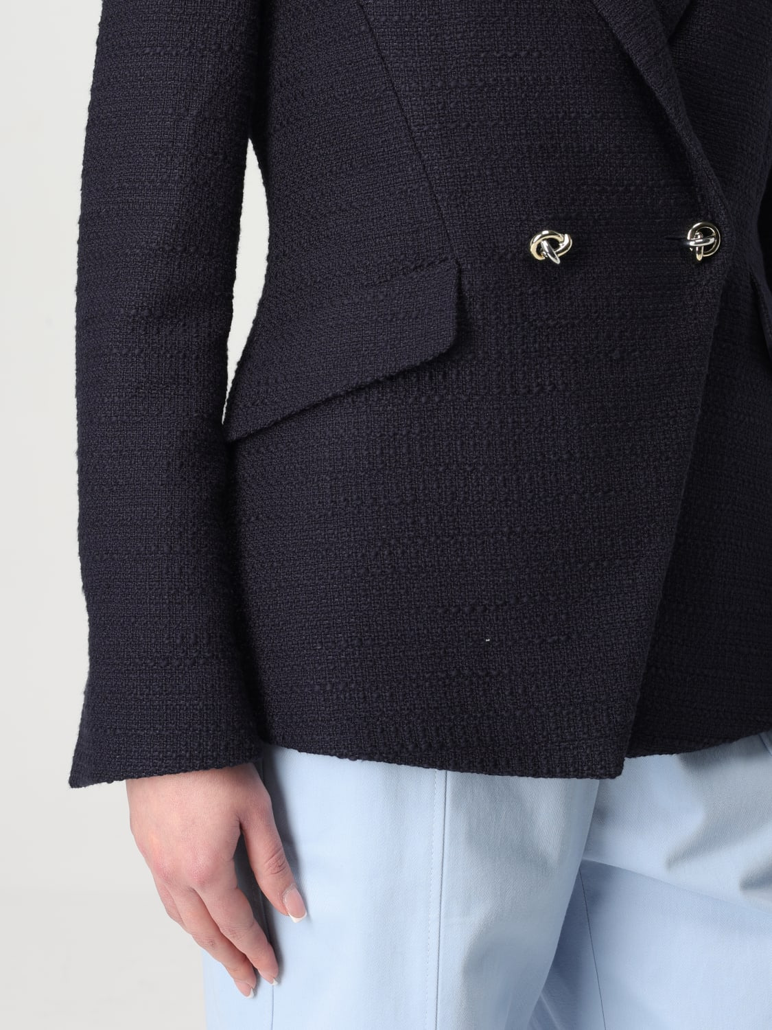 Boss double-breasted viscose blazer - 4