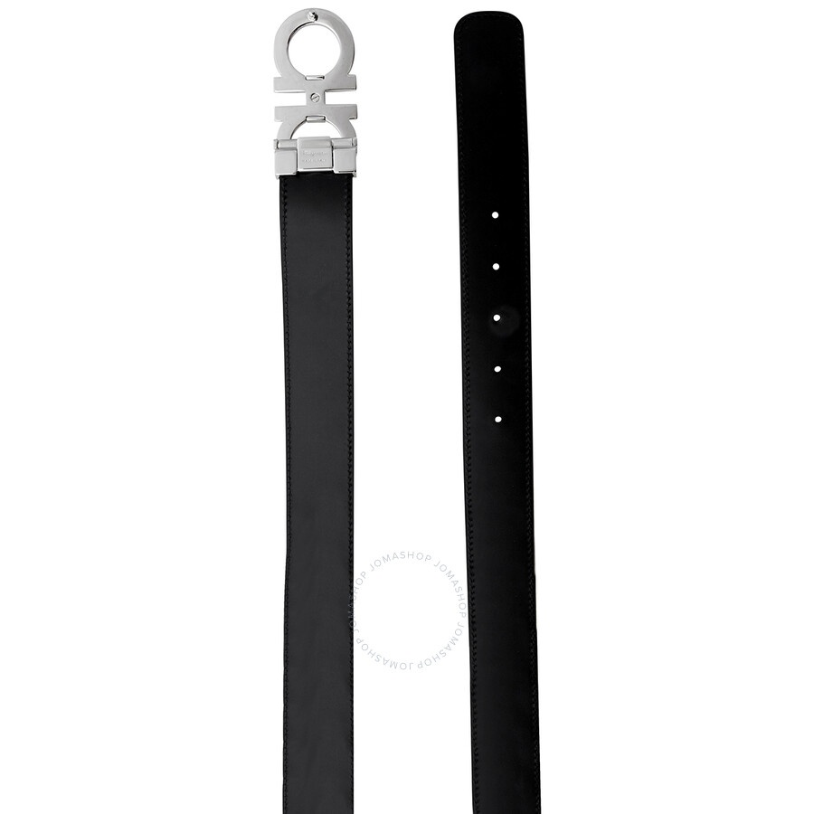 Ferragamo Men's Black Adjustable And Reversible Gancini Belt - 2