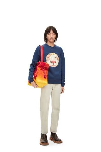 Loewe Calcifer XL Flamenco clutch in shearling outlook