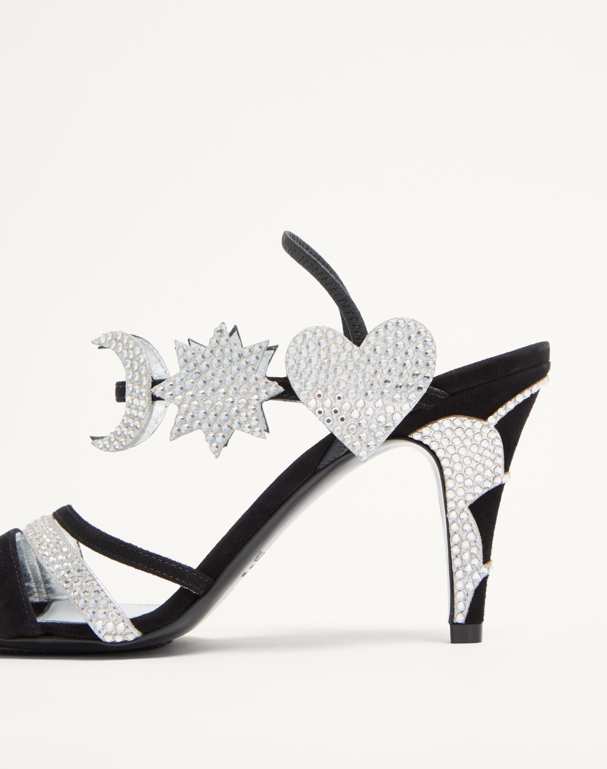 L'UNE ET L'AUTRE SUEDE SANDAL WITH CRYSTALS 85MM - 7