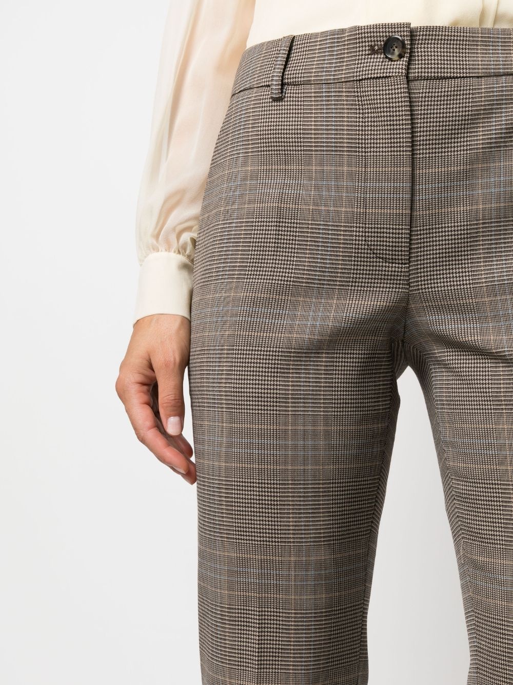 checked straight-leg trousers - 5