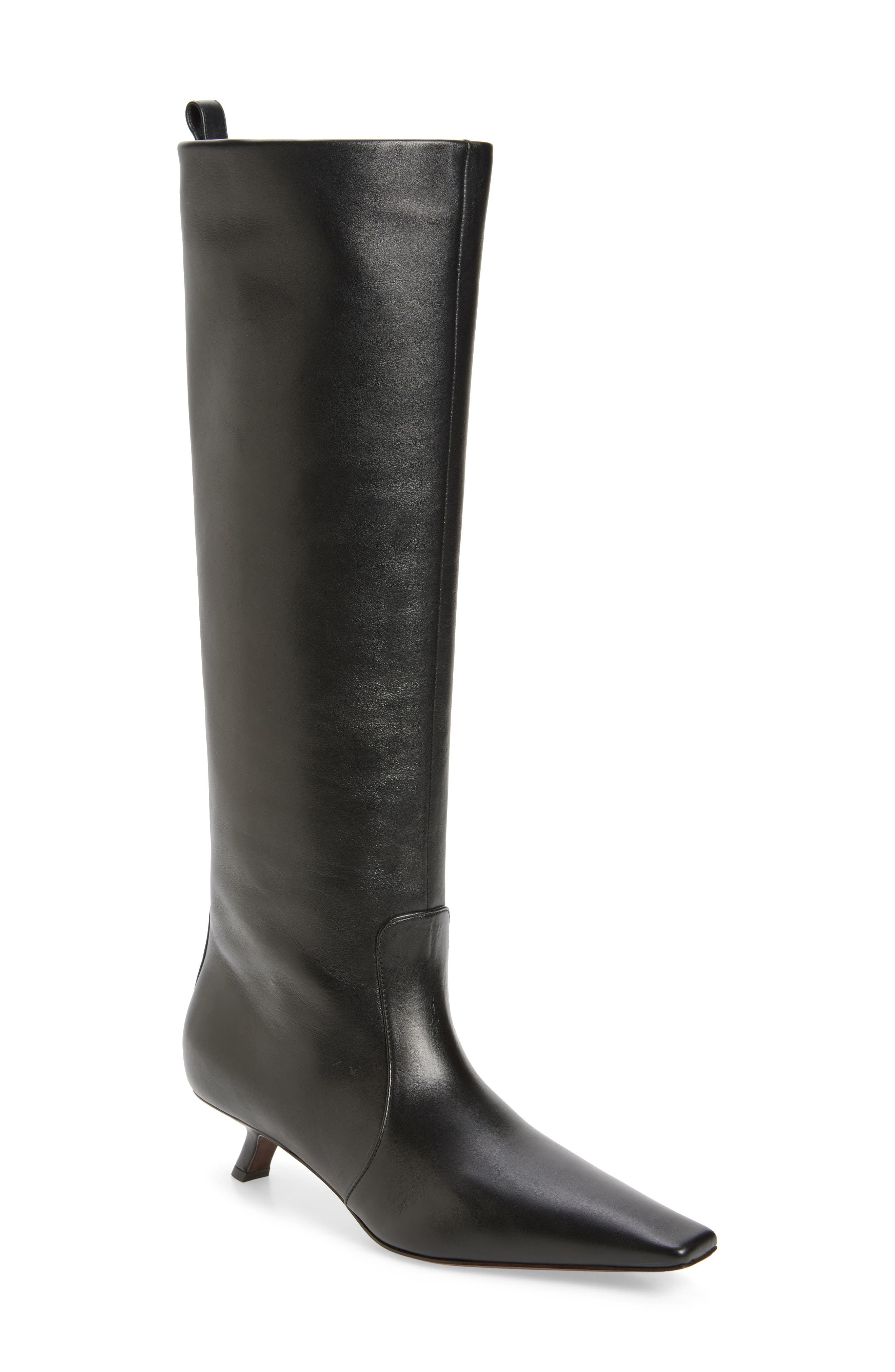 Brunello Cucinelli Kitten Heel Tall Boot in C101 Nero at Nordstrom - 1
