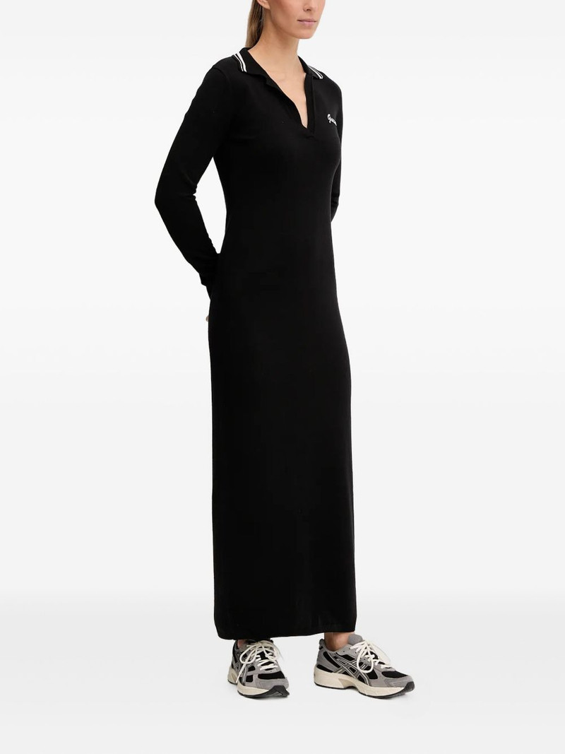 striped-collar logo-detail maxi dress 3