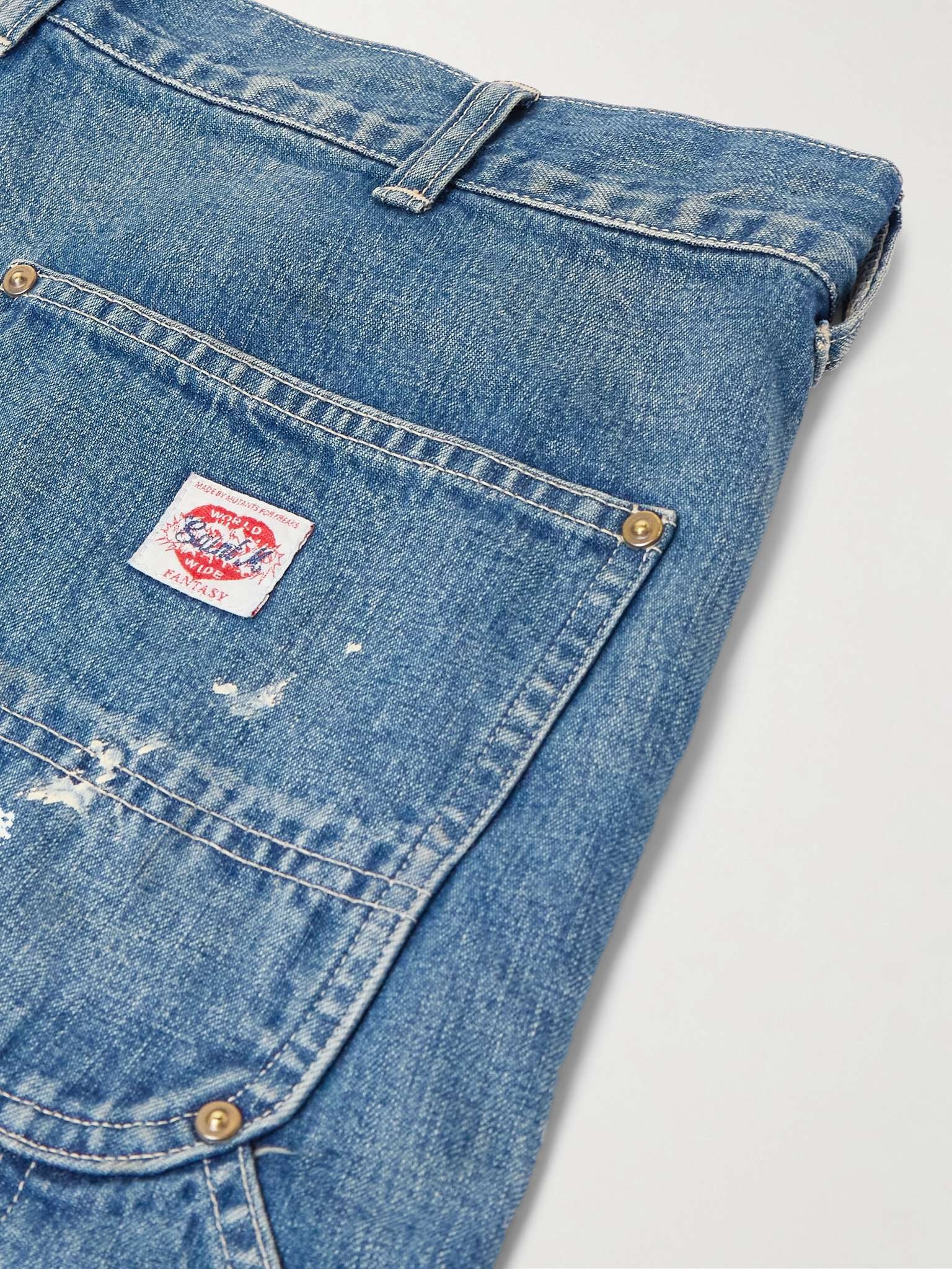 Straight-Leg Distressed Denim Shorts - 5