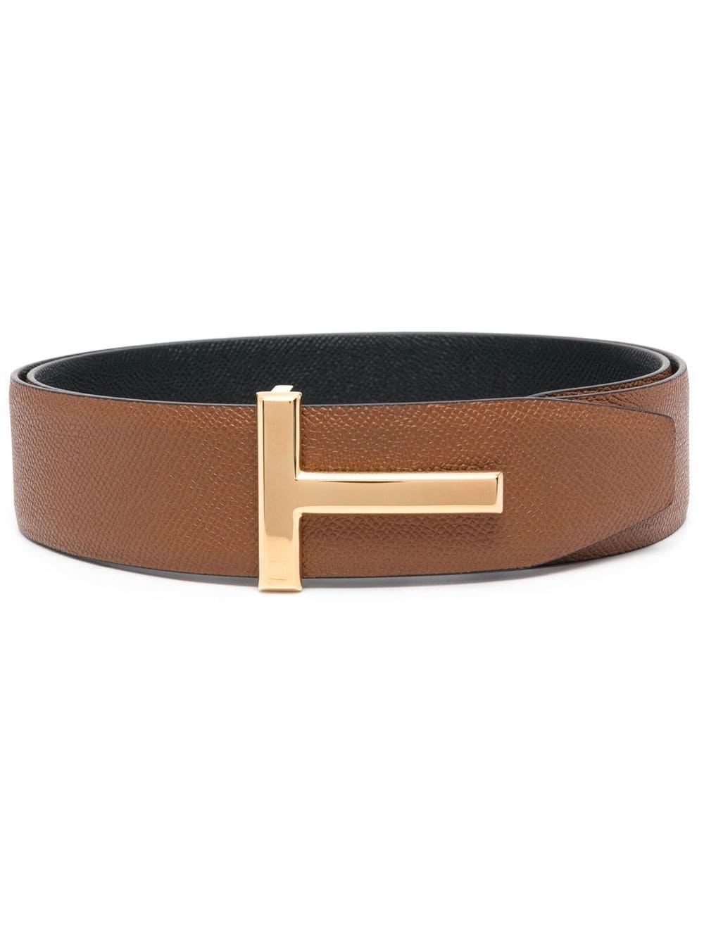 T-buckle reversible leather belt - 1