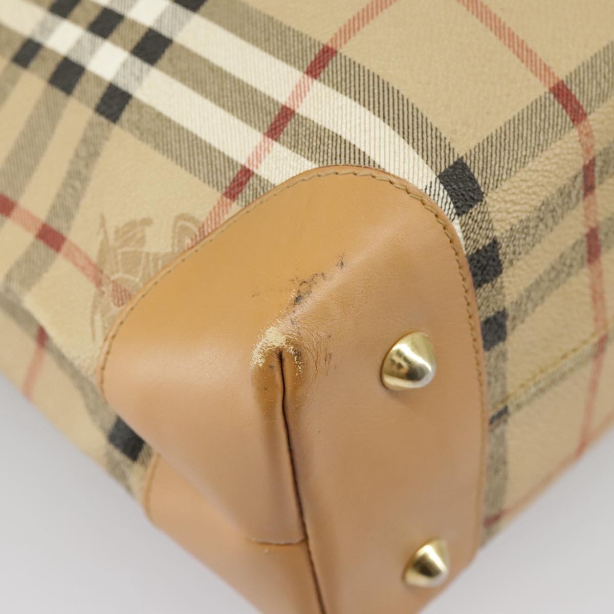 Burberry Nova Check Shoulder Bag Pvc Leather Beige Gold - 10
