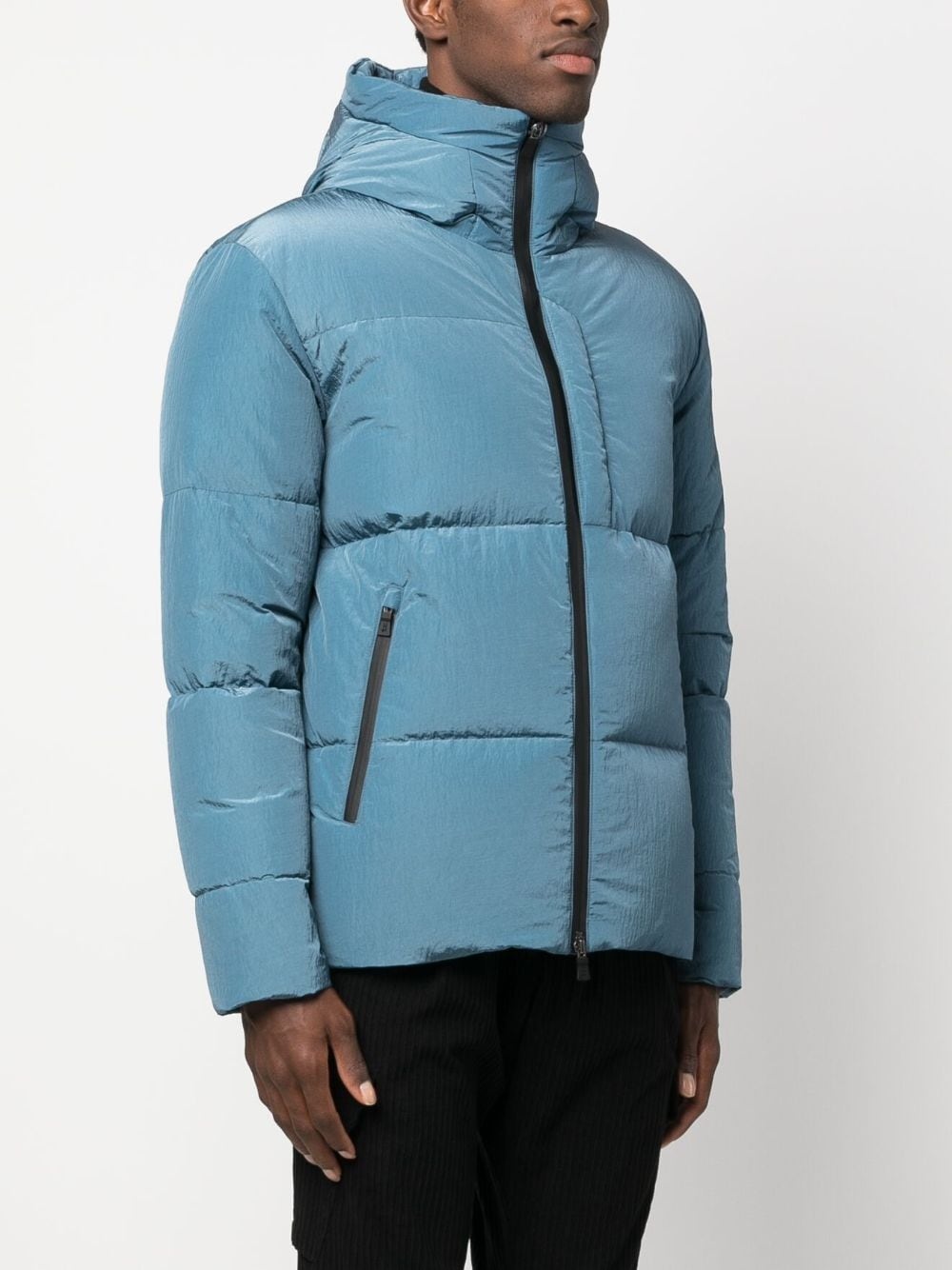 padded zip-up hooded jacket - 3