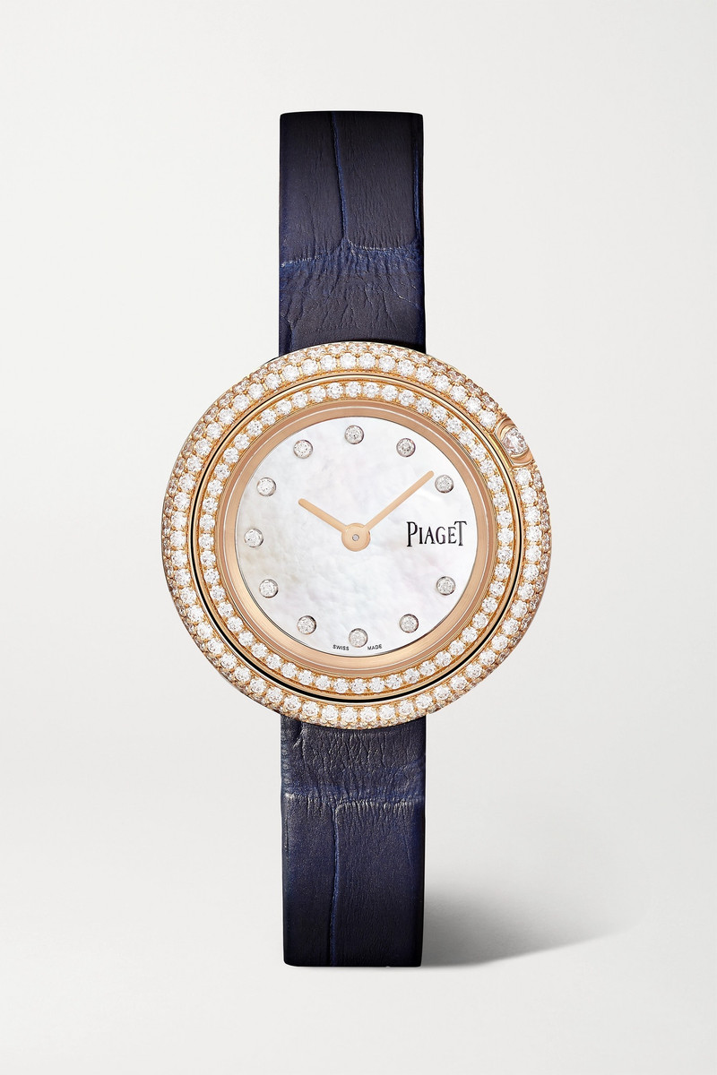 Possession 29mm 18-karat rose gold, alligator and diamond watch - 1