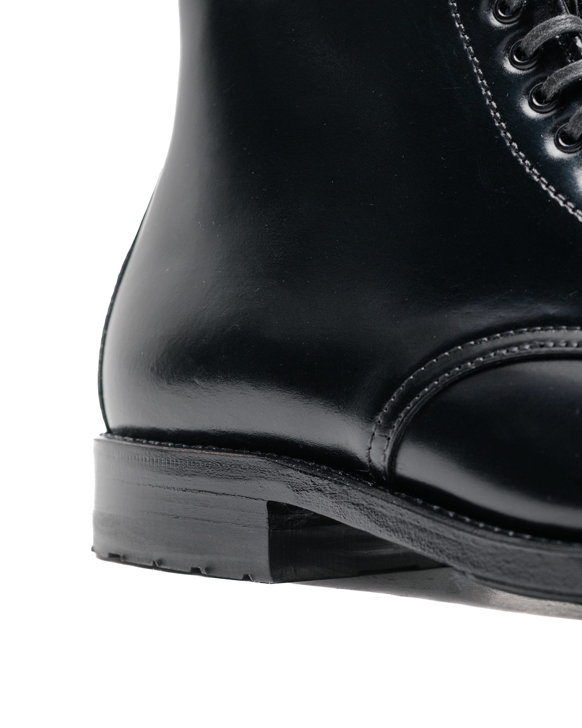 Straight Tip Boot With Commando Sole Black Shell Cordovan 39625C - 4