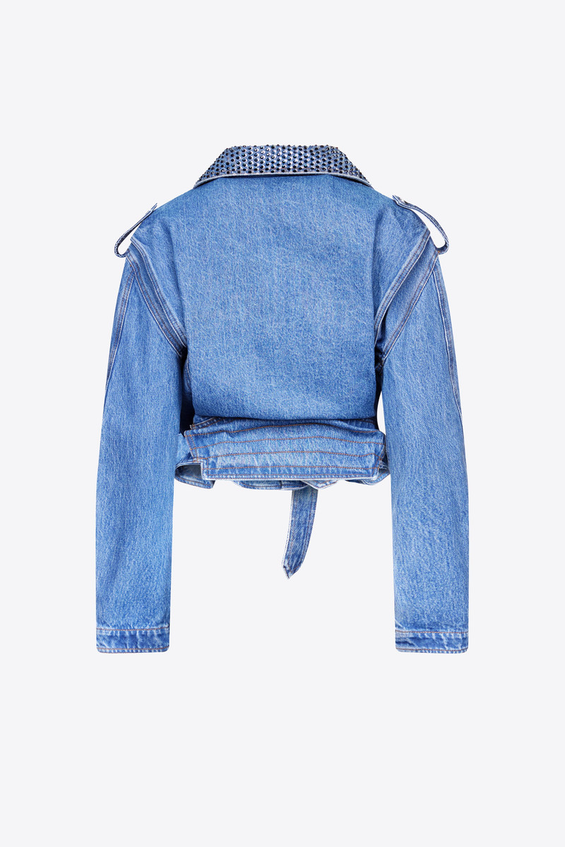 AREA CRYSTAL EMBELLISHED MOTO JACKET outlook