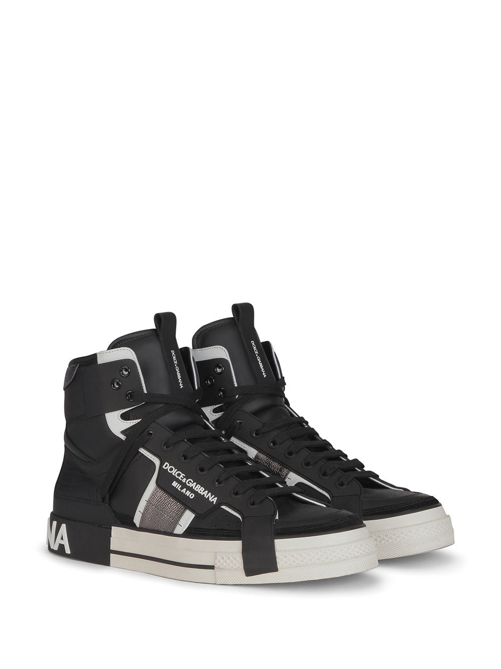 high-top lace-up sneakers - 2