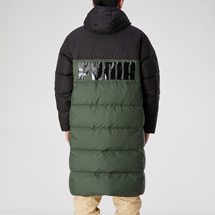 PUMA Long Oversized Down Jacket 'Green Black' 585403-64 - 4