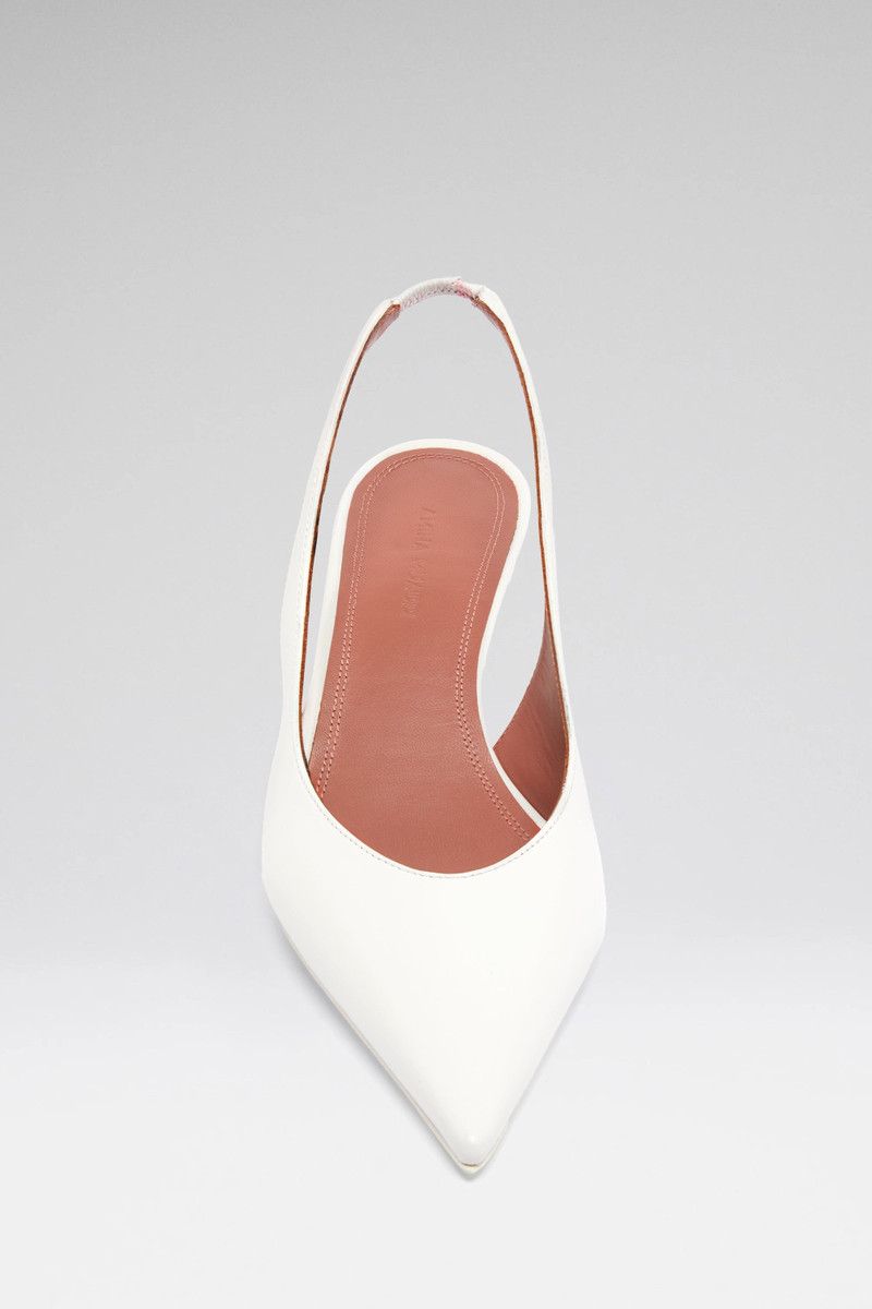 Amina Muaddi ANOK SLING 55 WHITE NAPPA outlook