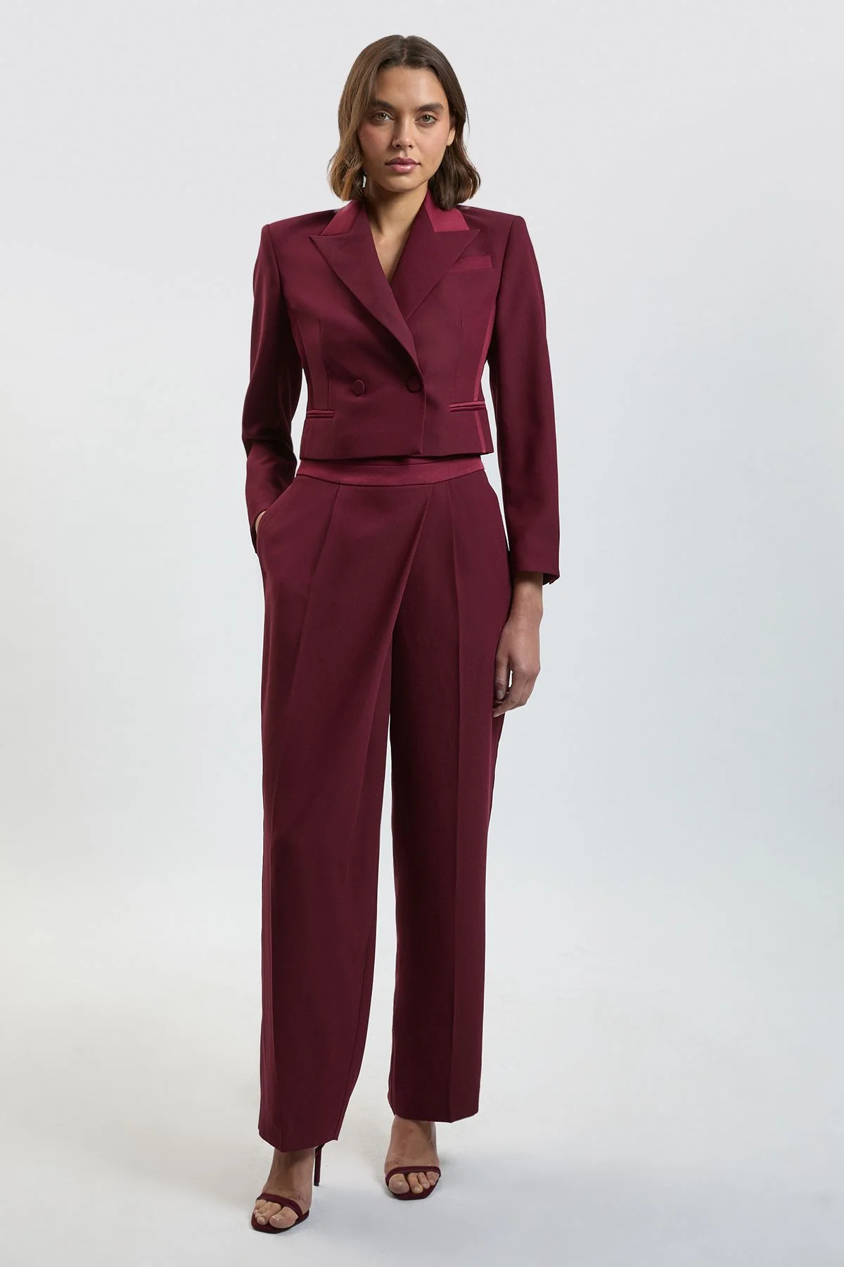 Satin Back Crepe Tailored Trousers - 1