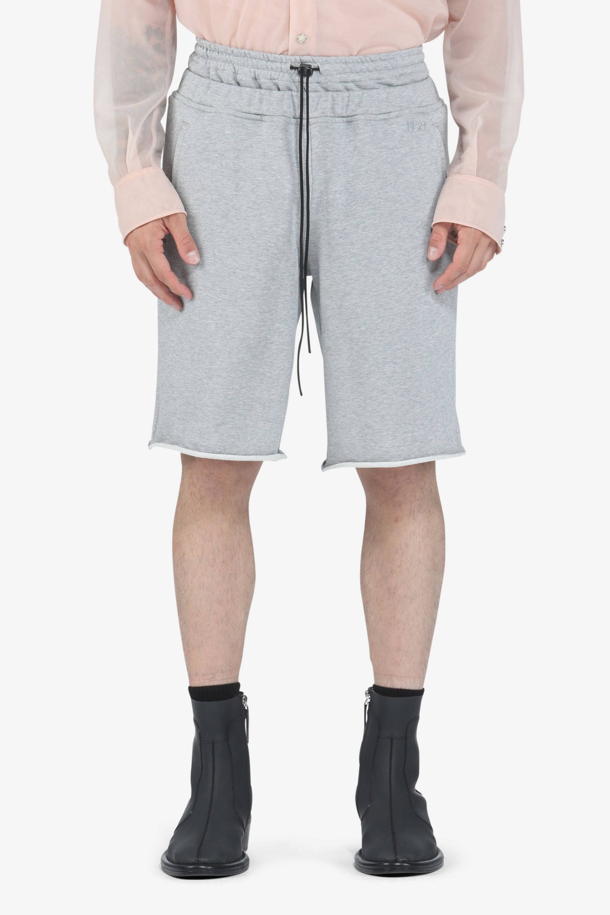 LOGO-EMBROIDERED COTTON SHORTS - 1