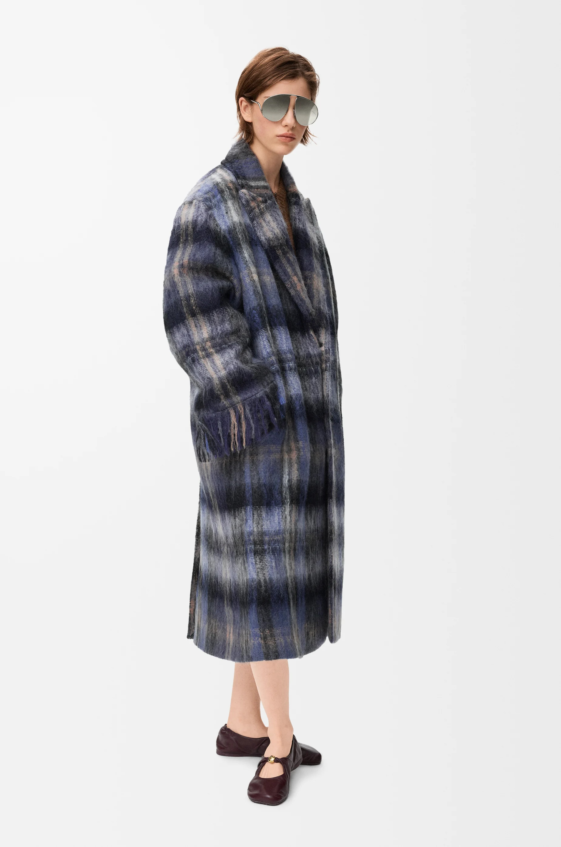 Coat in mohair and wool blend - 3