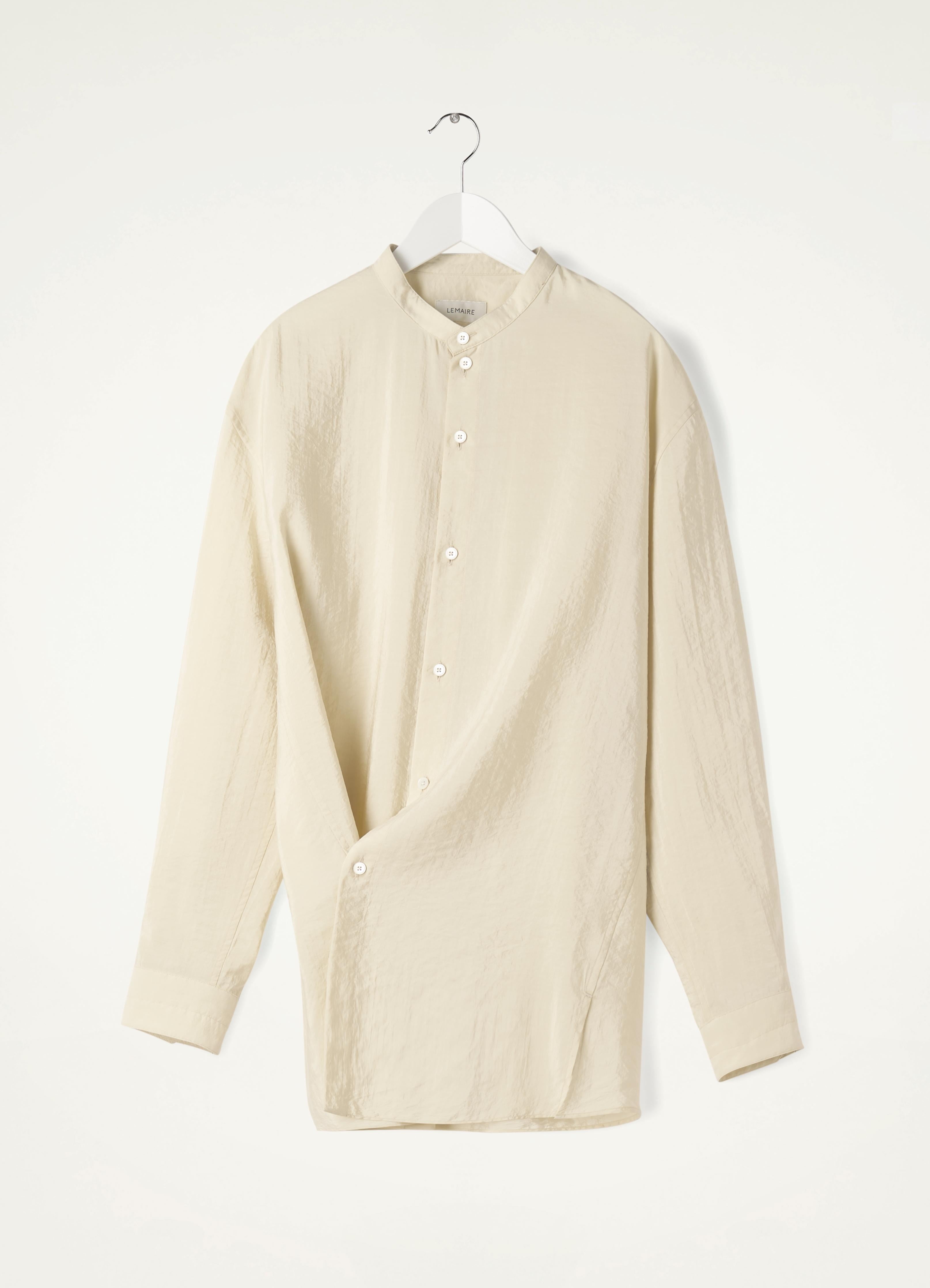 STAND COLLAR TWISTED SHIRT - 1