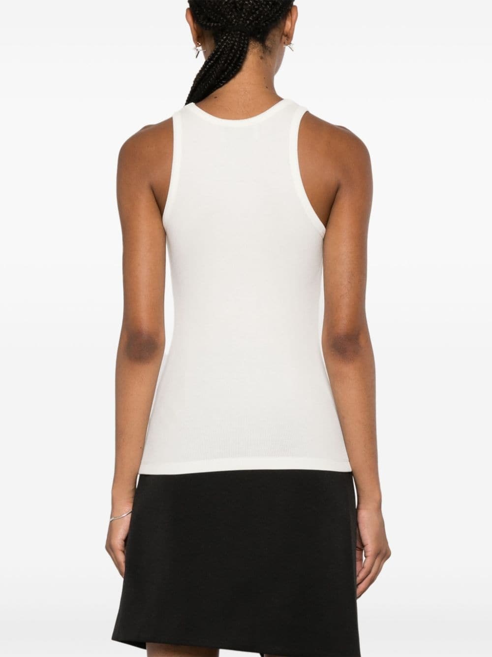 logo ribbed tank top - 4