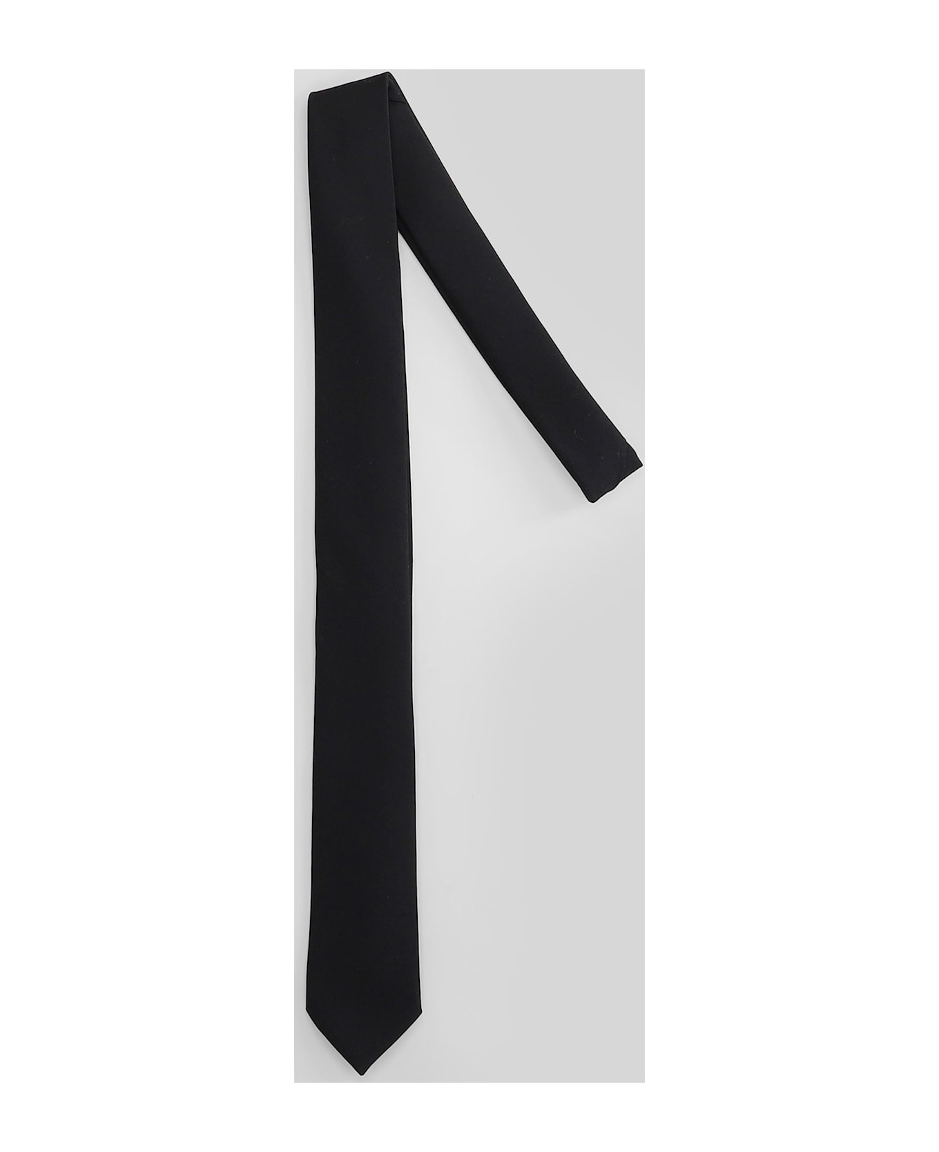 Tie In Black Wool - 2