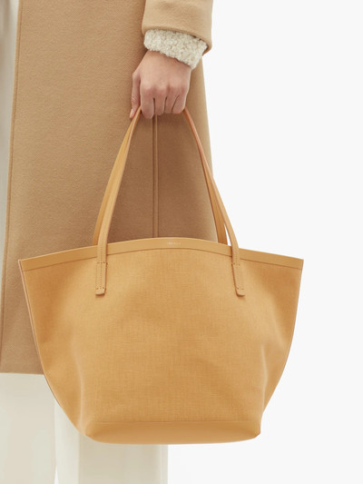 The Row Park canvas and leather tote bag outlook