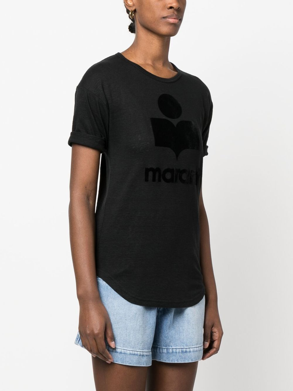 Marant Etoile Women Koldi Logo Linen T-Shirt - 4