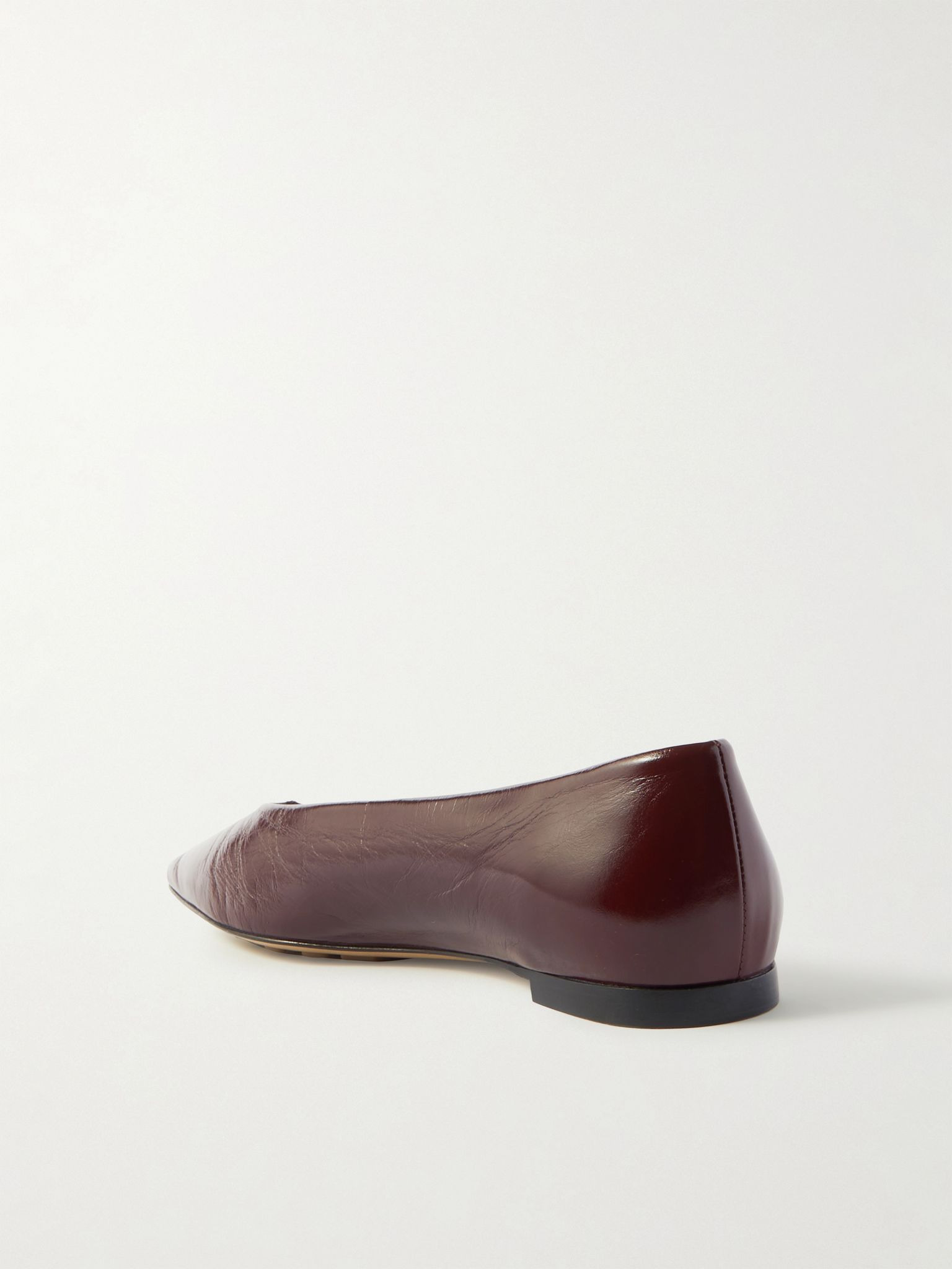 Sofia patent-leather point-toe ballet flats Burgundy - 3