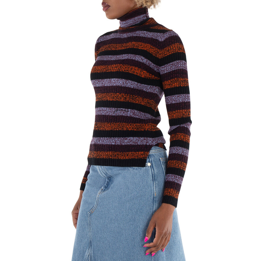 Ganni Merino-Rib Open Back Sprayed Highneck Jumper - 2