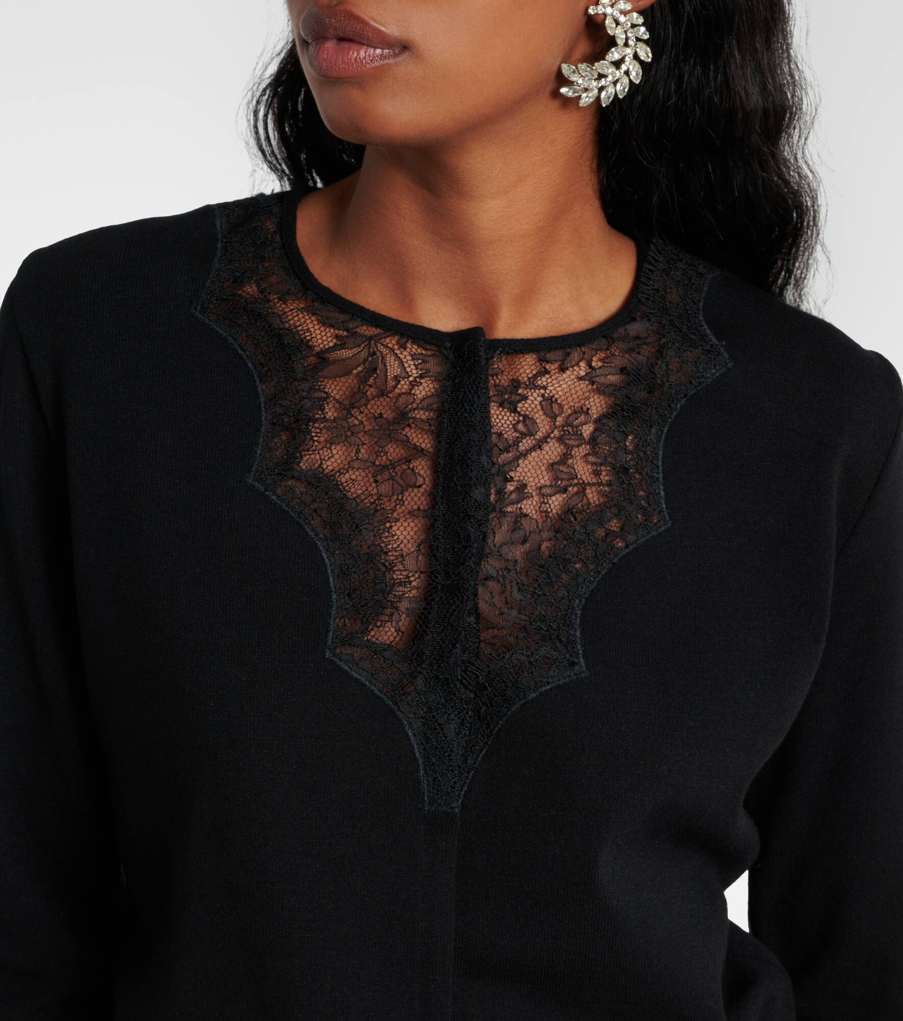Lace-trimmed cardigan - 5