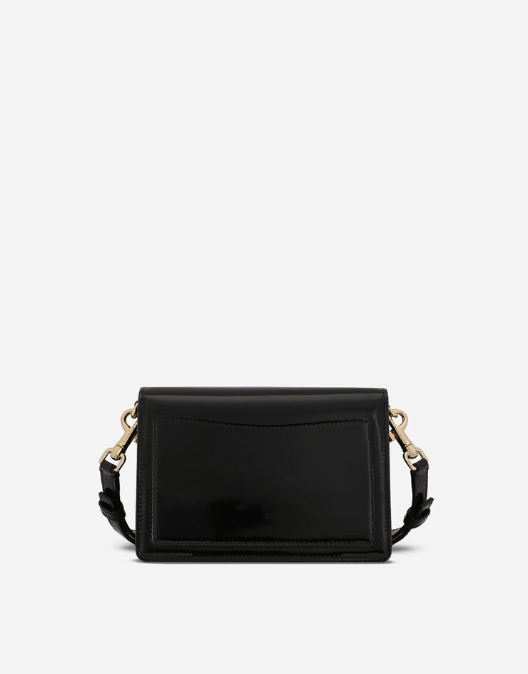 Patent leather 90s Sicily clutch with branded plate - 4