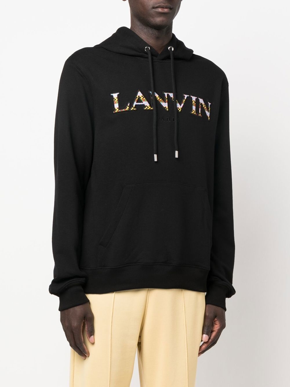 EMBROIDERED-LOGO POUCH-POCKET HOODIE - 2