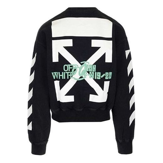 Men's Off-White Pullover Loose Printing Black OMBA035E19E300151088 - 2