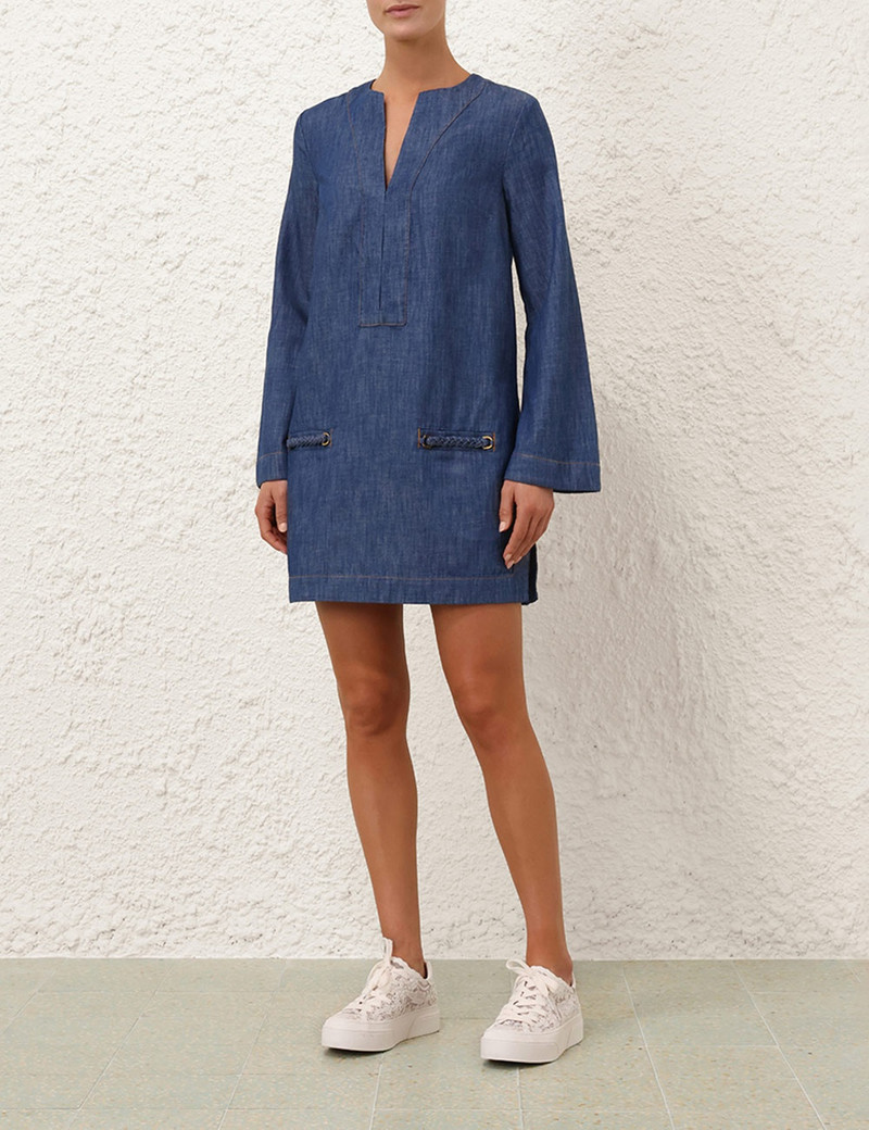 Zimmermann WYLIE DENIM TUNIC DRESS | REVERSIBLE