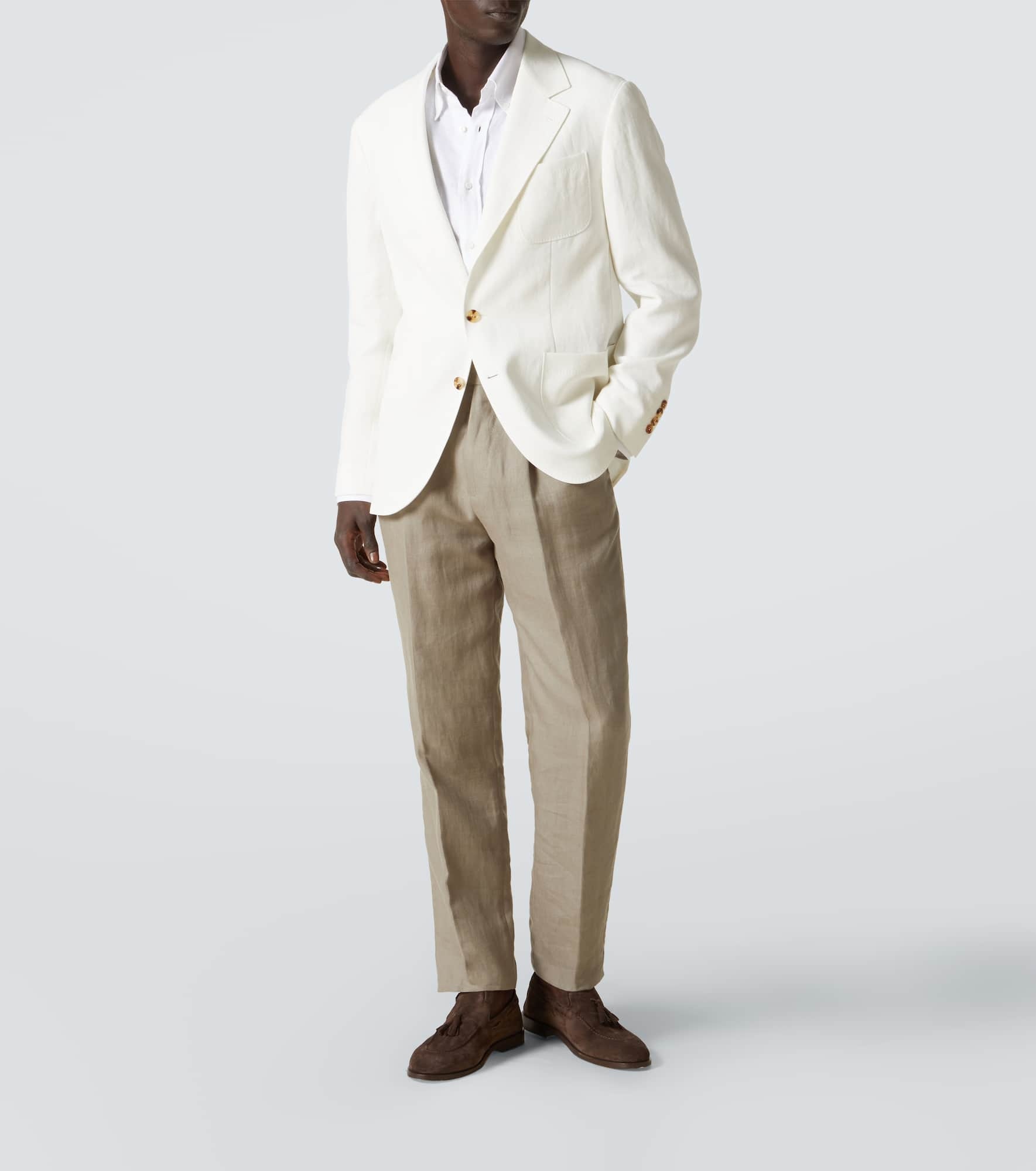 Single-breasted linen blazer - 2