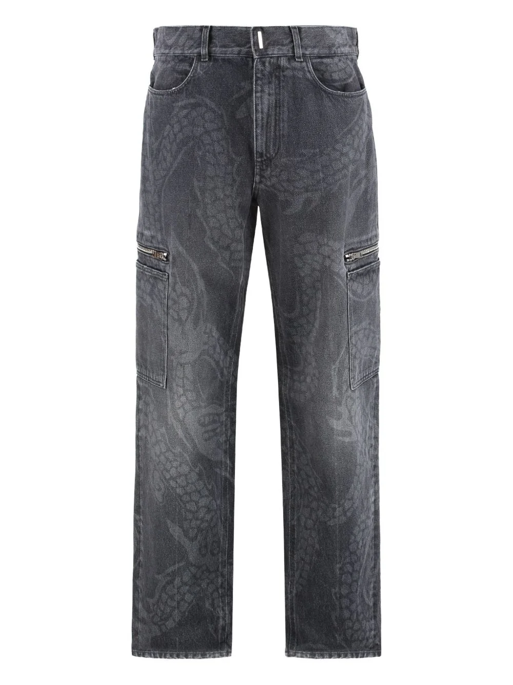 dragon-print cargo jeans - 1