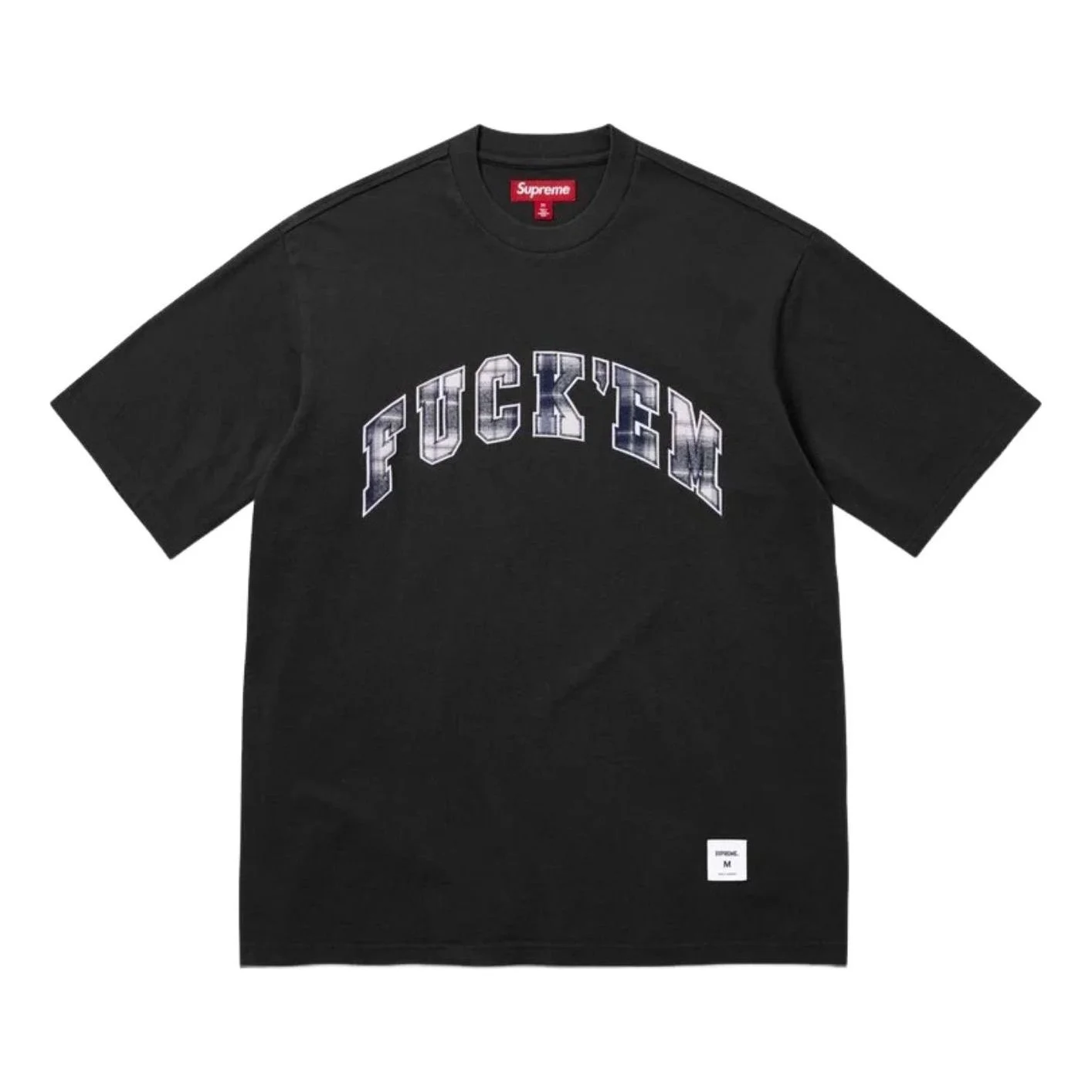 Supreme SS26 Fuck Em Plaid S/S T-Shirt 'Black' SUP-SS26-194-BLK - 1