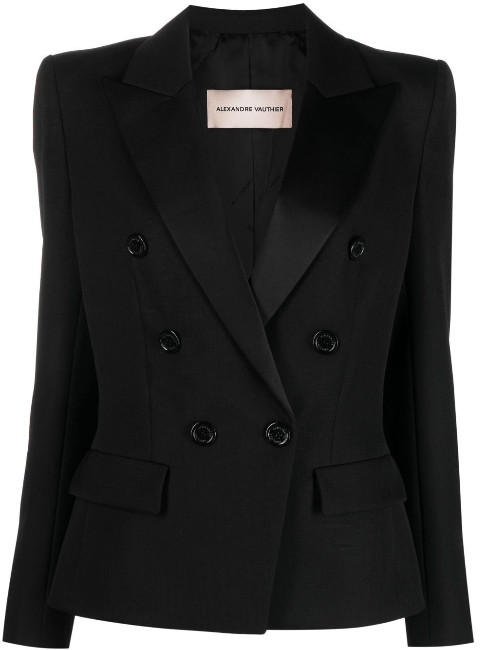 double-breasted wool blazer - 1
