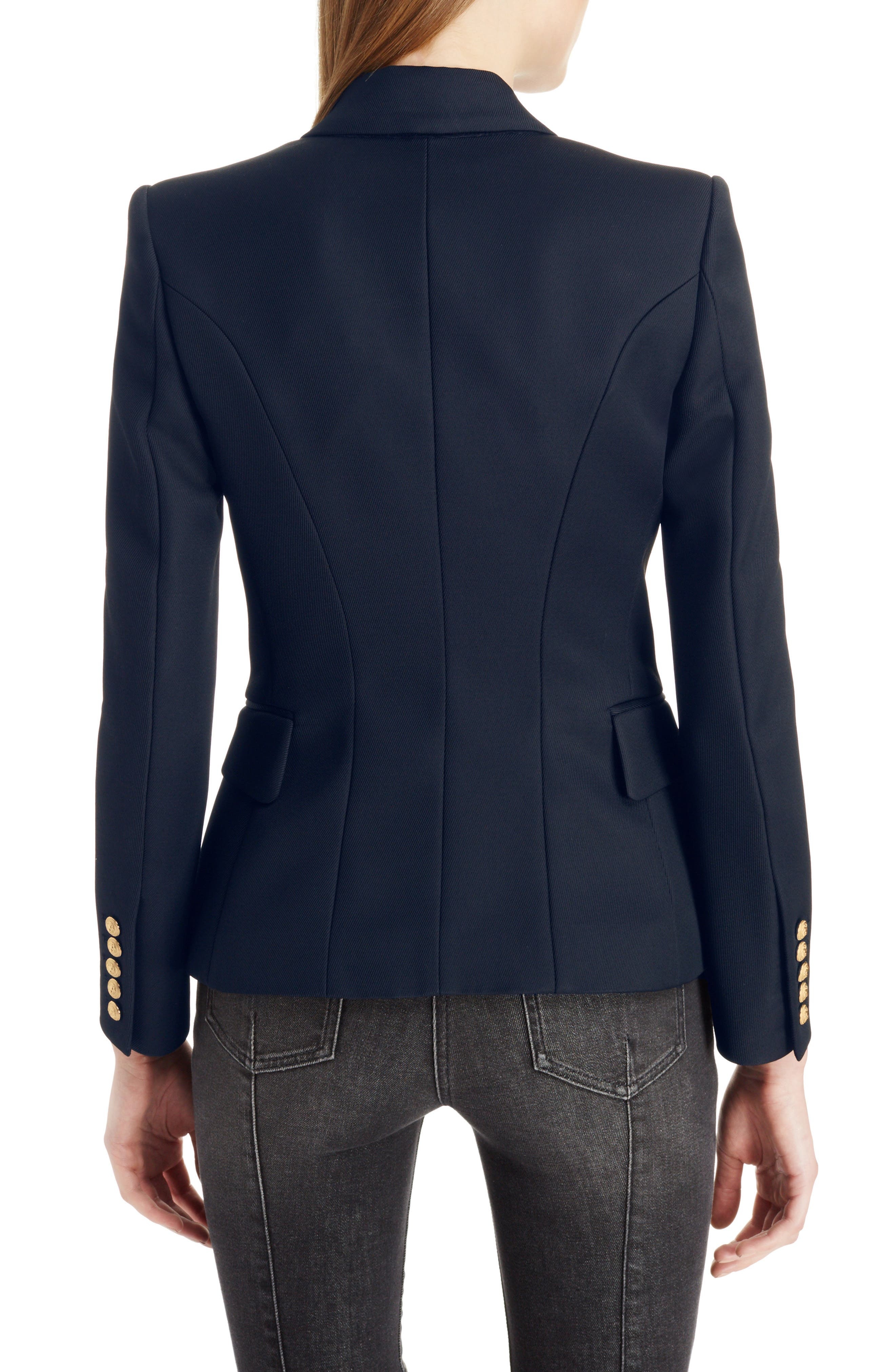 Double Breasted Wool Blazer - 2