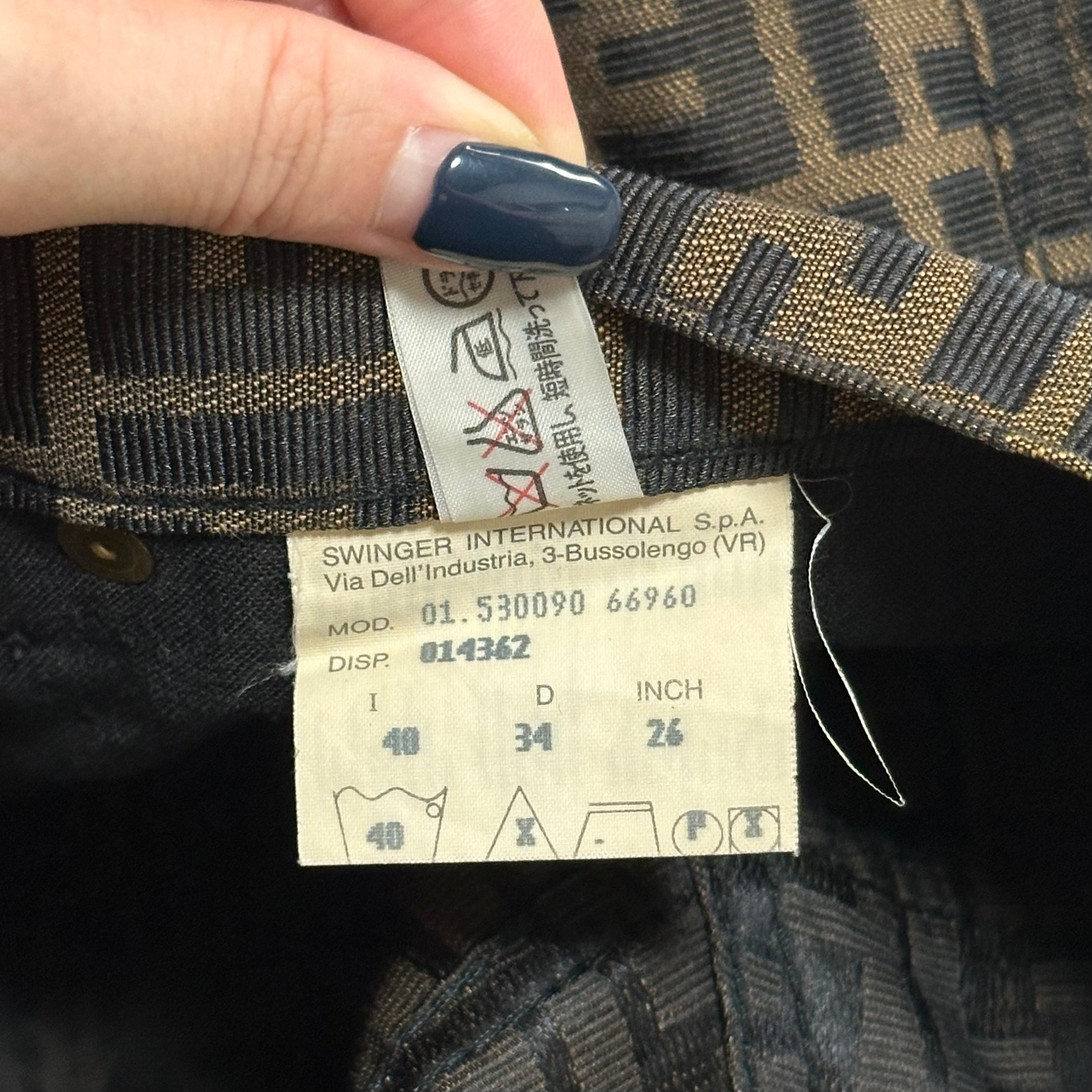 FENDI Vintage FF Zucca Monogram High Rise Straight Leg Pants - 6