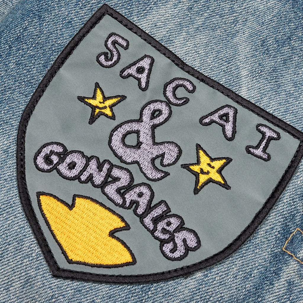 SACAI GONZ DENIM JACKET - LIGHT BLUE - 3