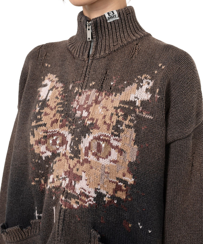 Cat Jacquard Knit Cardigan 8