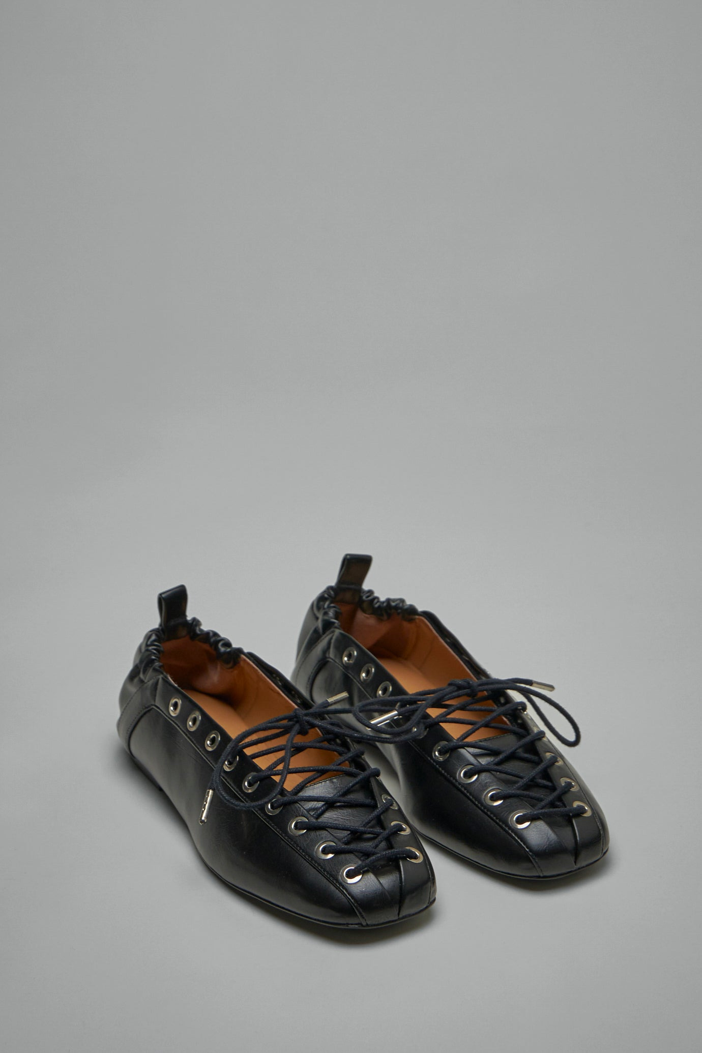 Eyelets Lace Up Ballerina Crinkle Oleatex - 2