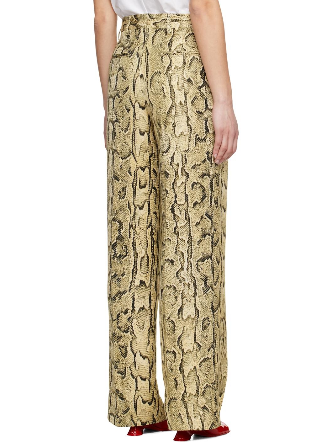 Beige Jacquard Trousers - 3